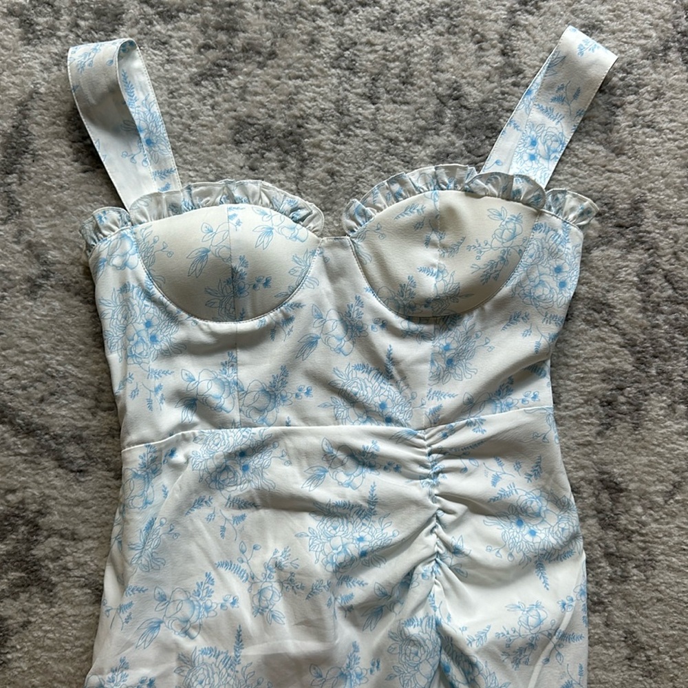 Cider Blue Floral Midi Dress